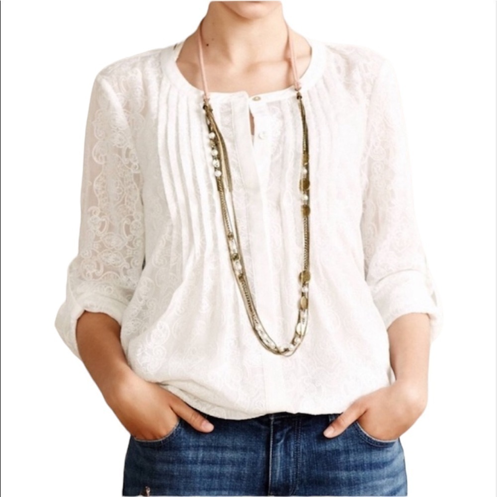 🎁 Anthropologie Meadow Rue Willow Garden Blouse XS